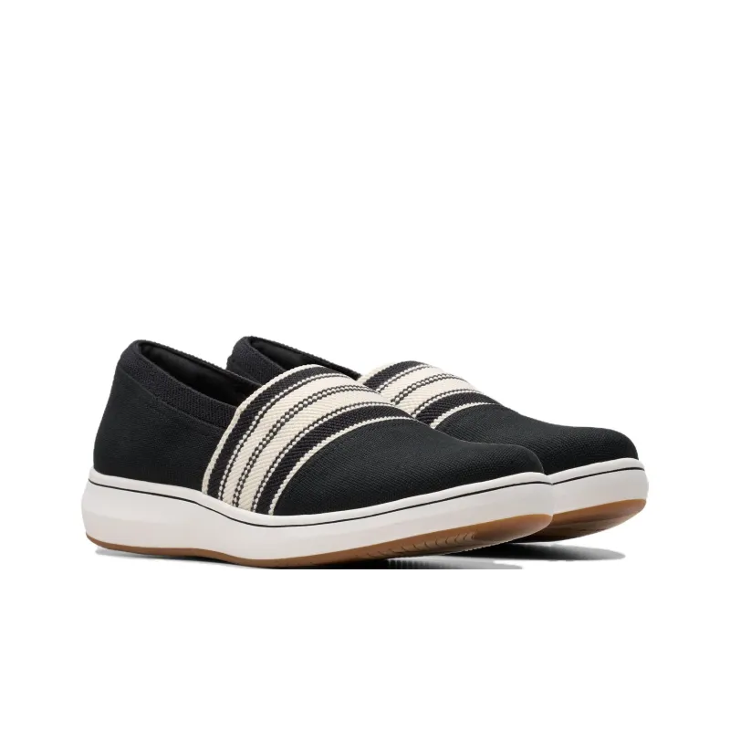Clarks Breeze Sky Mist Slip-Resistant Low-Top Casual Shoes Women's Black Beige-1