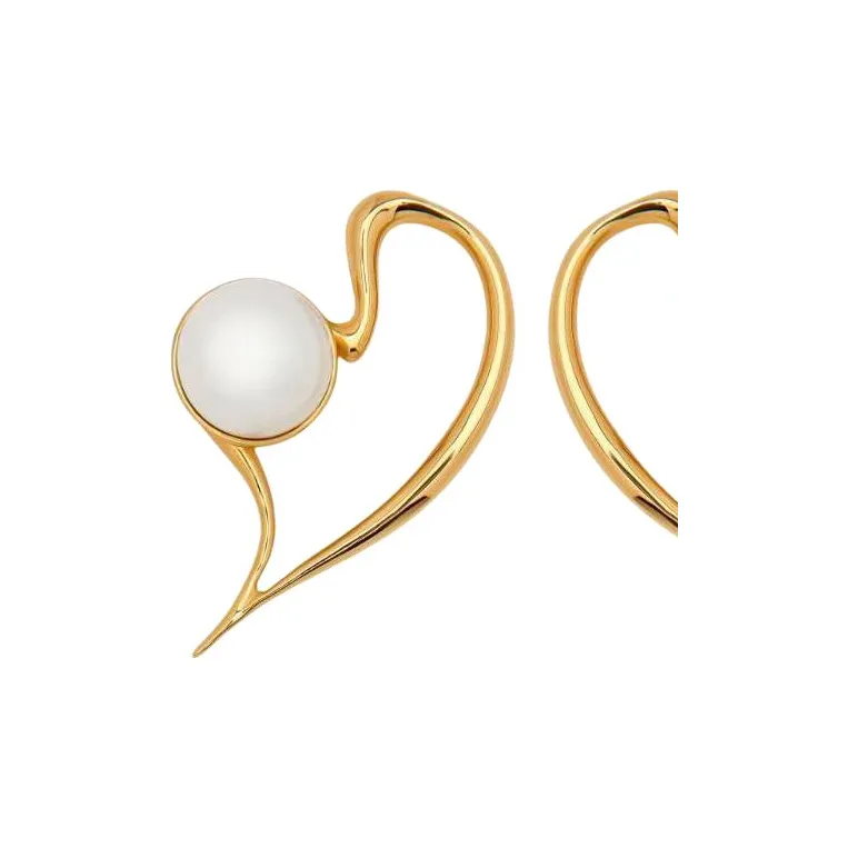 Oscar De La Renta Pearl Heart Earrings-1