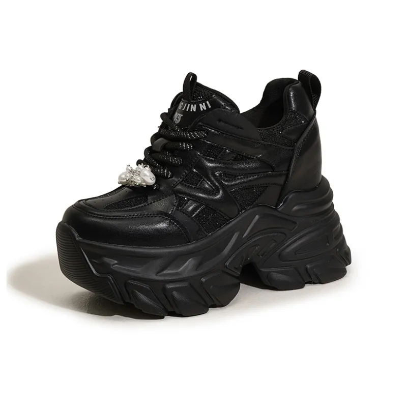 Milan Love Song Wear Resistant Lightweight Height Increasing Low Top Chunky Sneakers Women's-6