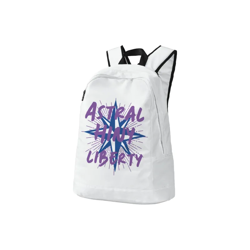 HINY Polyester Backpack Unisex White-29
