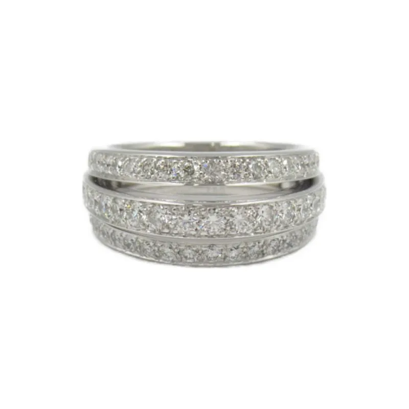 Cartier 2010s 18kt White Gold Half Circle Diamond Ring-0