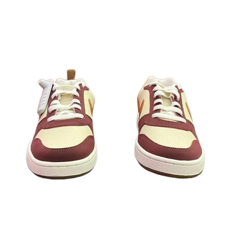Nike Court Borough Anti Slip Wear Resistant Low Top Skateboard Shoes Women's Yellow Red-1