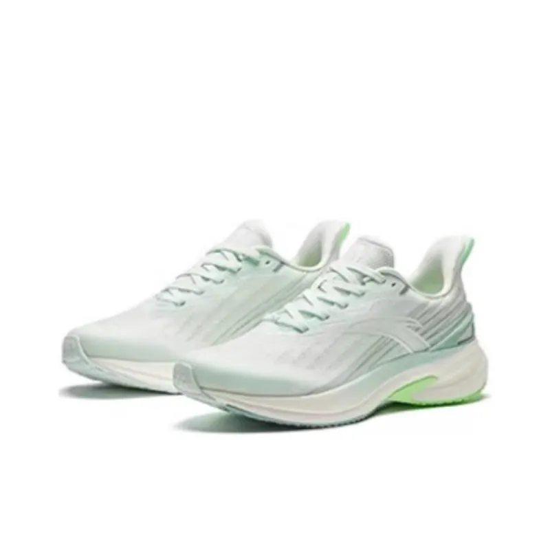 Anta Cushioned Slip Resistant Abrasion Resistant Low Top Running Shoes Women's White Cyan-1