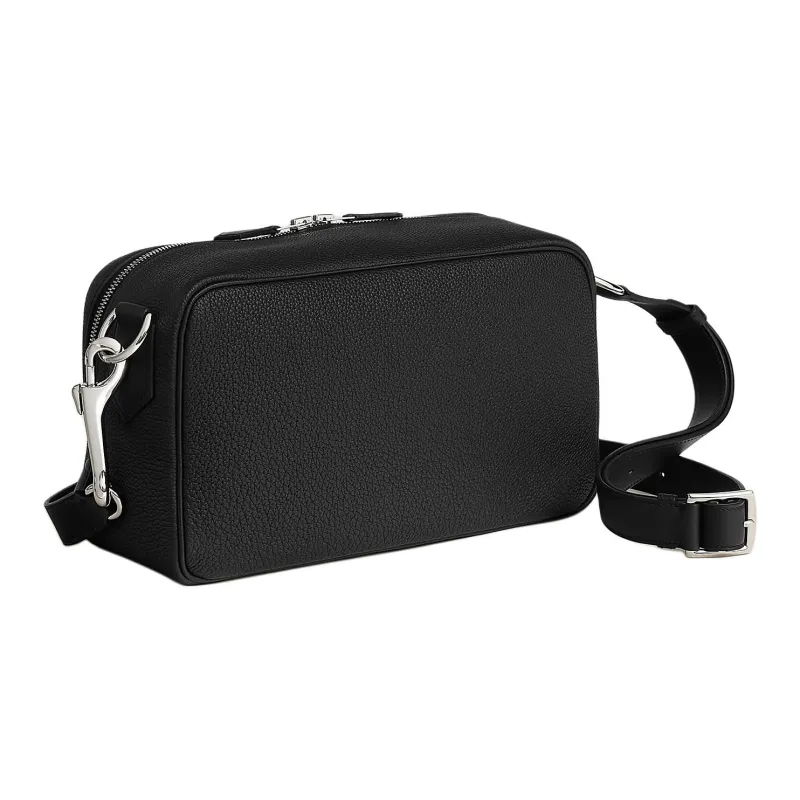 HERMES Togo And Swift Calfskin Shoulder Bag Men's Black-1
