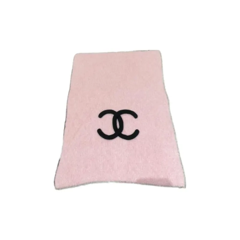 CHANEL Cashmere, Velour Knit Scarves Women's Pink-1