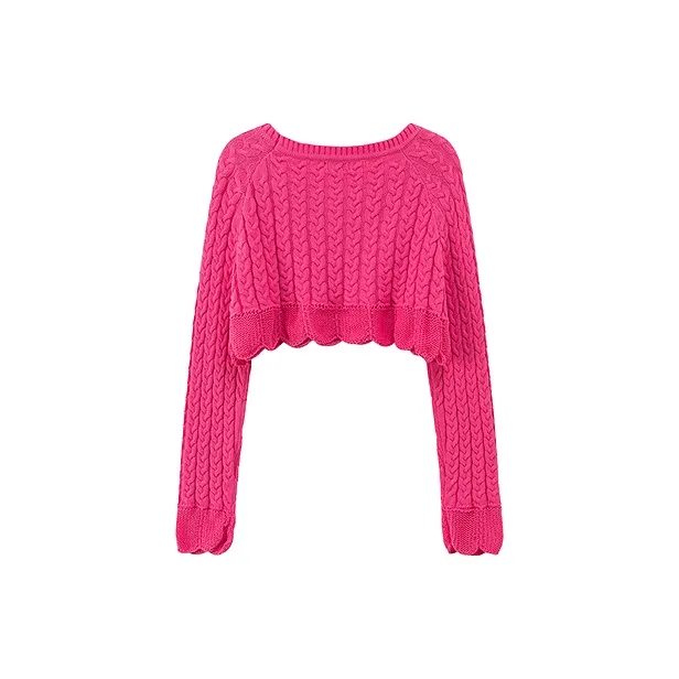 CHUU Knitwear Women's Dark Rose Red-1