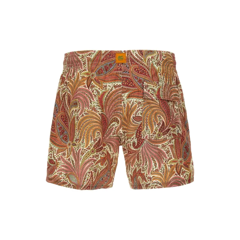 ETRO Leaf Printed Drawstring Swim Shorts-1