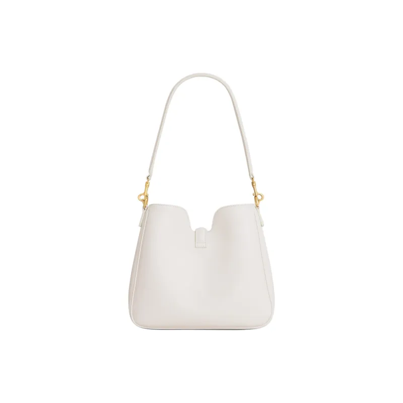 CELINE Calfskin Shoulder Bag Small Size Women's White-3