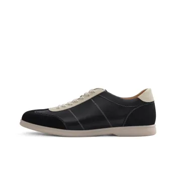 THOM WILLS Vintage Trendy Sports German Army Trainers Casual Shoes Unisex Black White