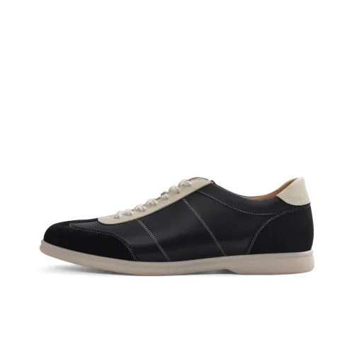 THOM WILLS Vintage Trendy Sports German Army Trainers Casual Shoes Unisex Black White