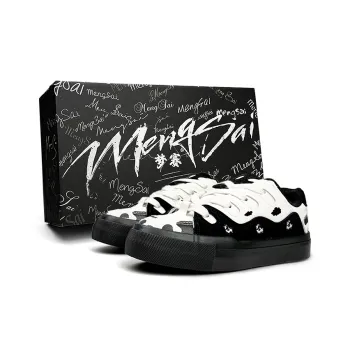 Mengsai Anti Slip And Wear Resistant Balance Low Top Skateboard Shoes Women's Cow Black