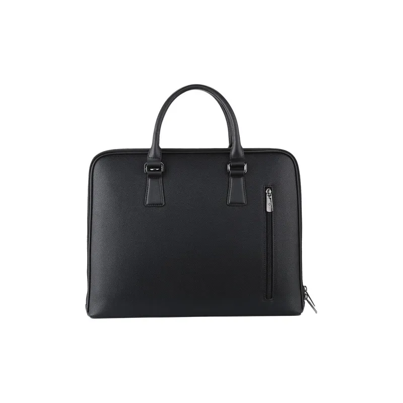 SAMSONITE Cow Split Leather Briefcase, Handbag Men's Black-3