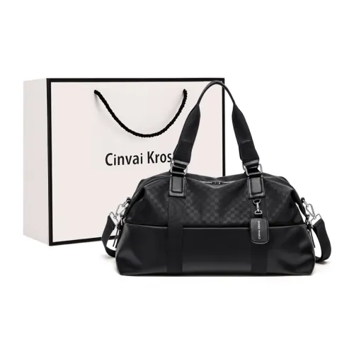 Simvay Clos Fabric With Synthetic Leather Sports & Fitness Luggage Bag Travel Bag Unisex Black