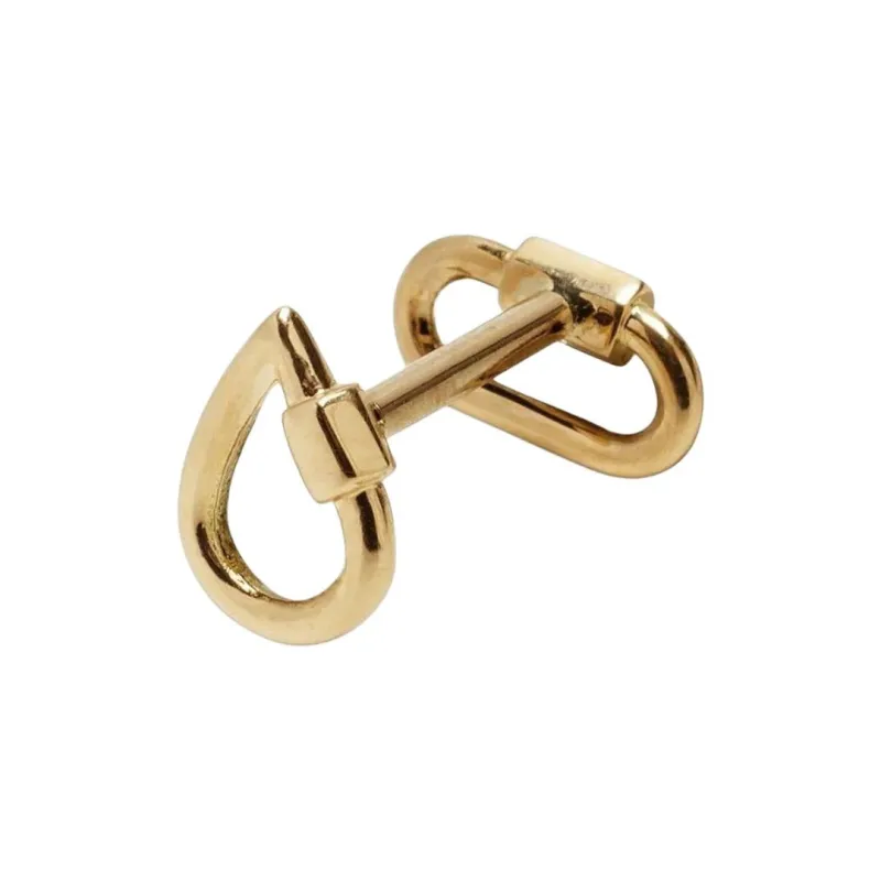 Marla Aaron 18kt Yellow Gold Drop Lockette Single Stud Earring-0