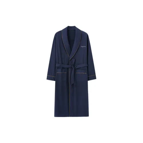Huggy Kissy Bath Robes Men's Navy Blue