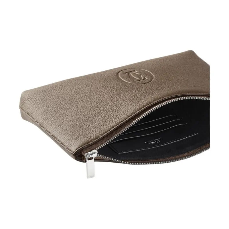 CARTIER Must De Cartier Calfskin Clutch Small Size Men's Taupe-3
