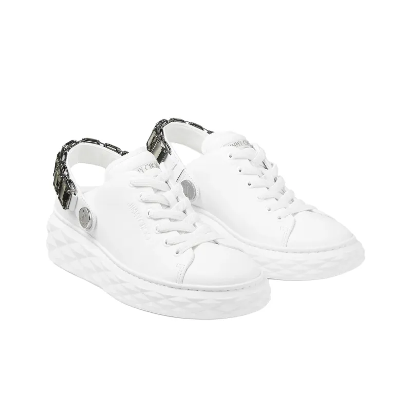 Jimmy Choo Diamond Maxi Low-Top Casual Shoes Women's White-3