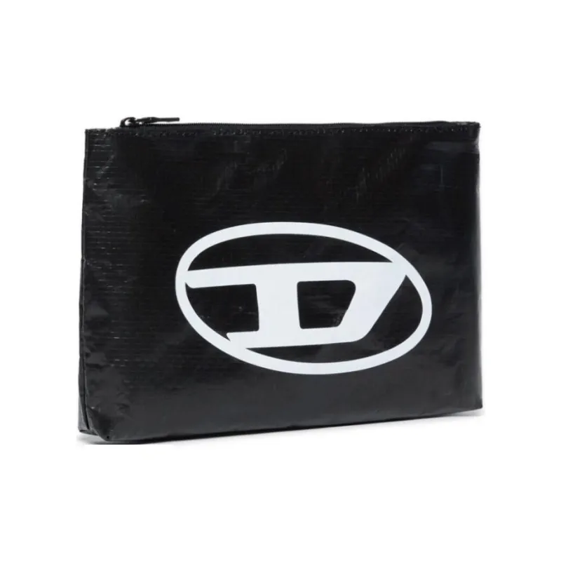 DIESEL Oval D Logo Printed Zipped Clutch Bag-1