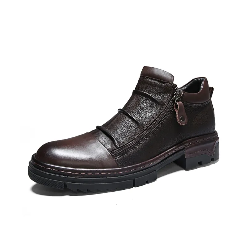 Ruomini Ankle Boots Men Black, Brown-5