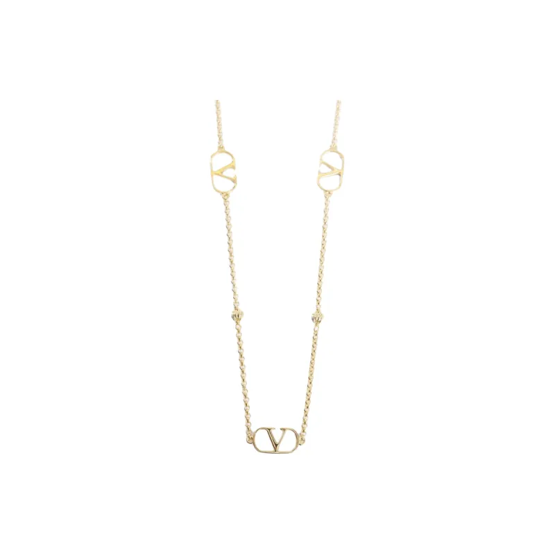Valentino Metal Brass Necklaces Unisex Gold-0