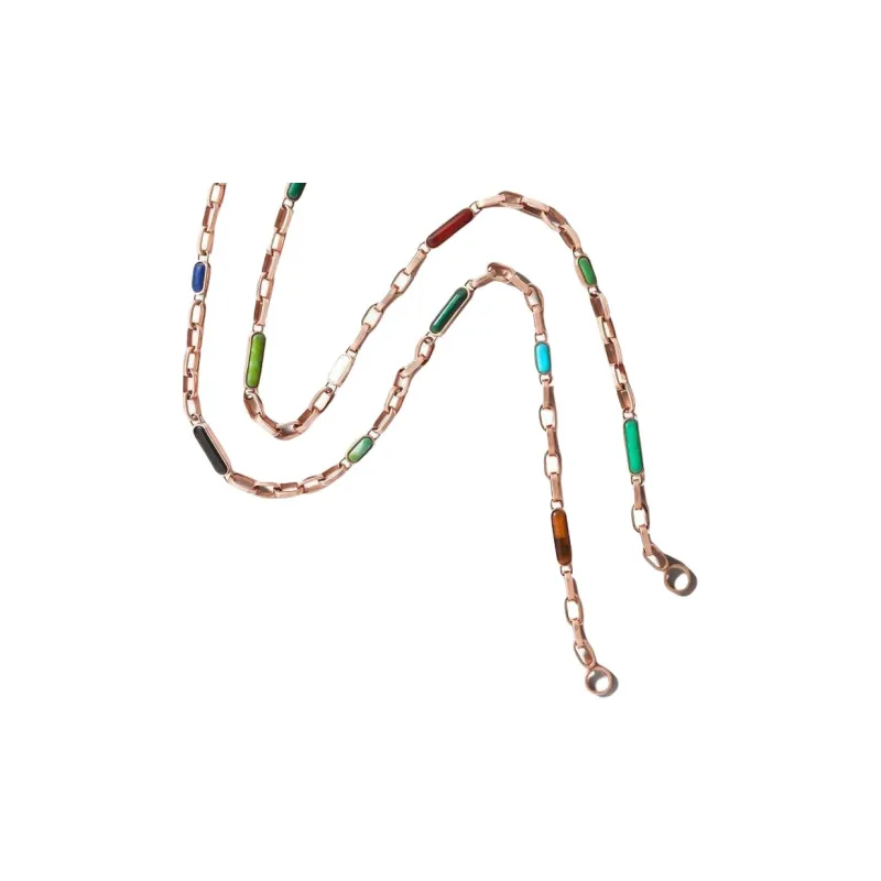 Marla Aaron 14kt Yellow Gold All Inlay Chain Necklace-1