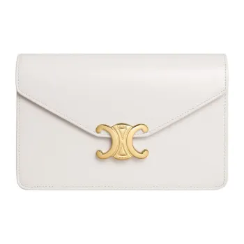 CELINE Margo Calfskin Shoulder Bag Crossbody Bag Wallet Women's Beige