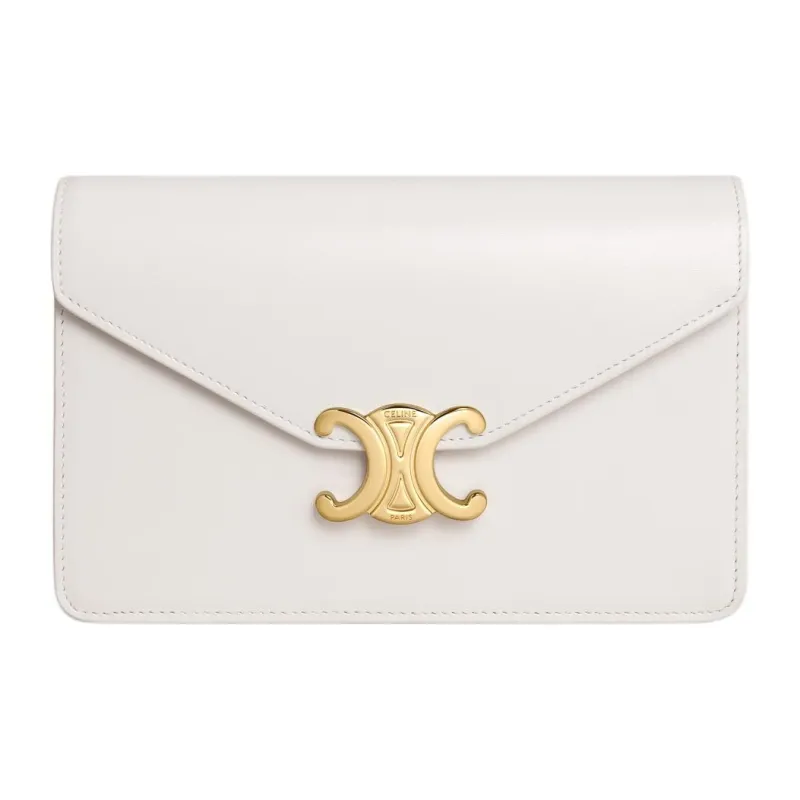 CELINE Margo Calfskin Shoulder Bag Crossbody Bag Wallet Women's Beige-0