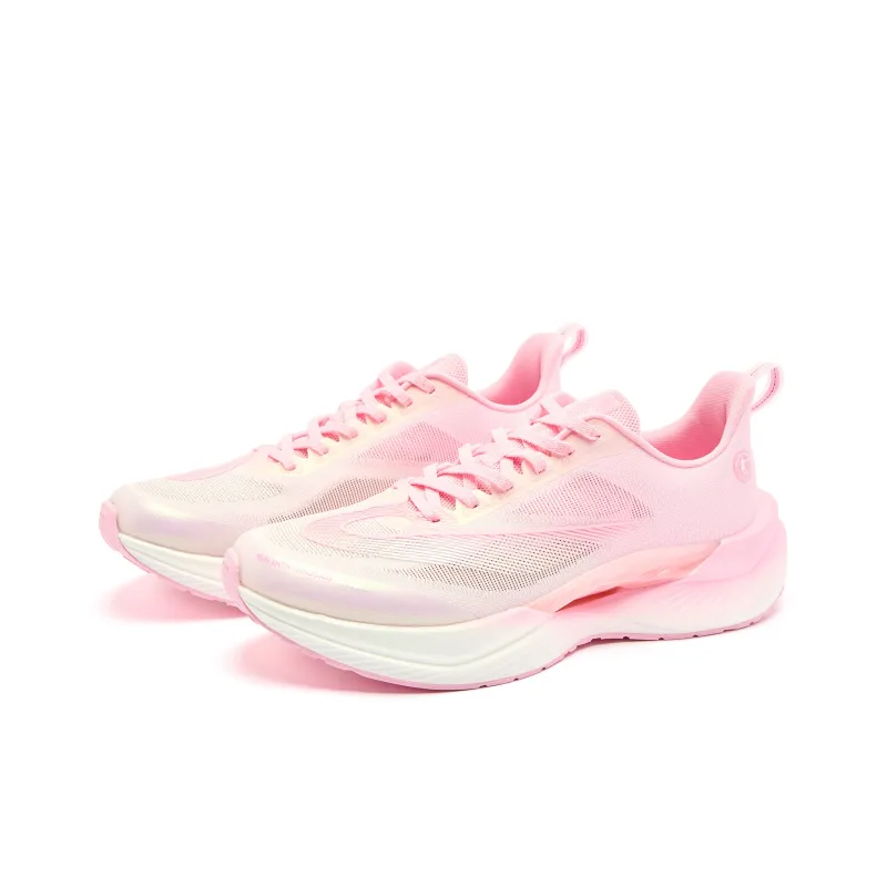 QIAODAN Cushioning Anti-Slip And Wear-Resistant Low-Top Running Shoes Men's White Pink-2