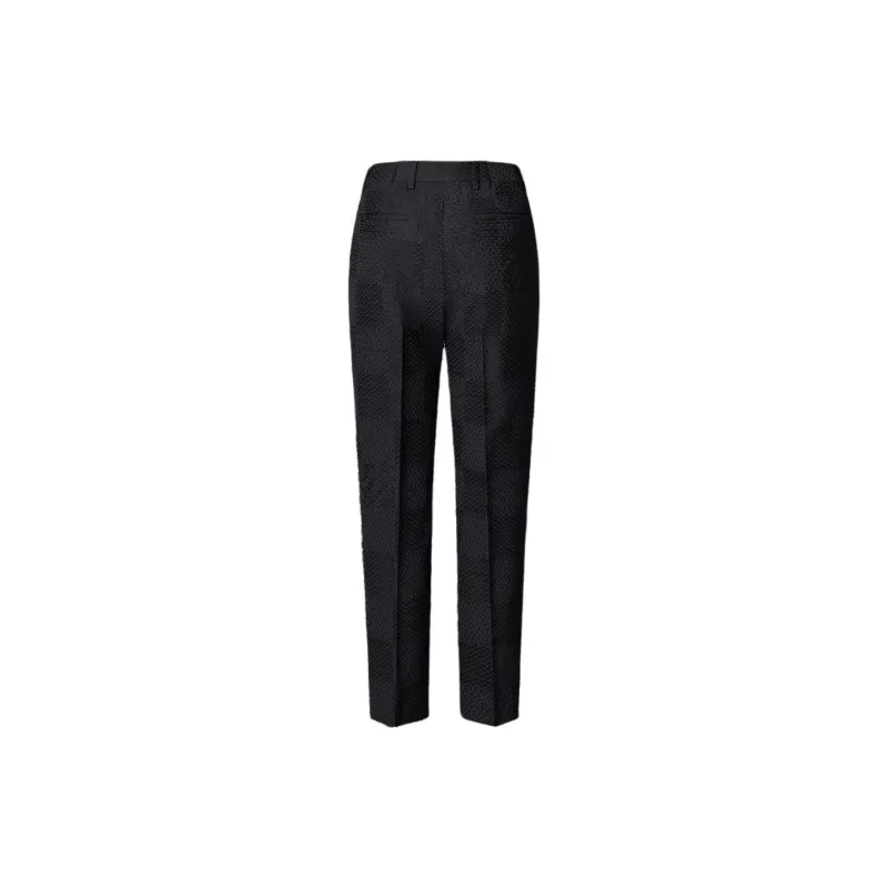 LOUIS VUITTON Jacquard Damier Wool Silk Blend Cigarette Pants-1