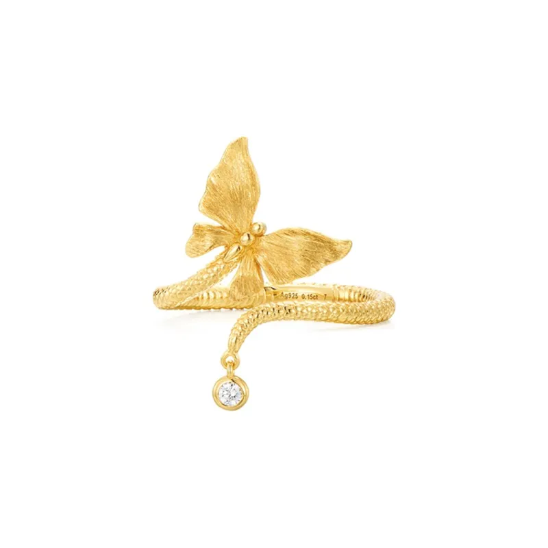 Trpopo S925 Silver Rings Women's Gold-5