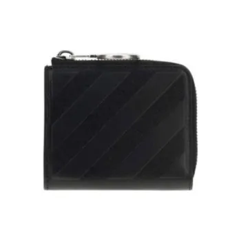 OFF-WHITE Cow Leather Coin Purse Men's Black