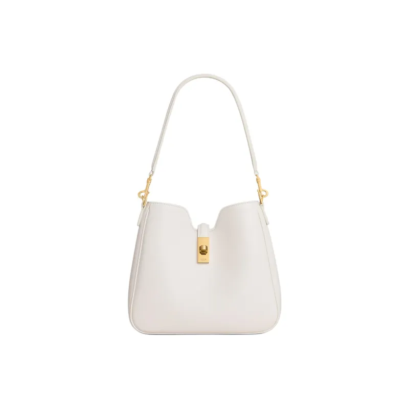 CELINE Calfskin Shoulder Bag Small Size Women's White-0
