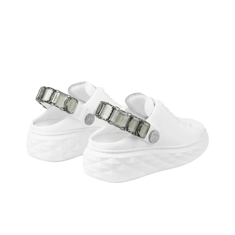 Jimmy Choo Diamond Maxi Low-Top Casual Shoes Women's White-4