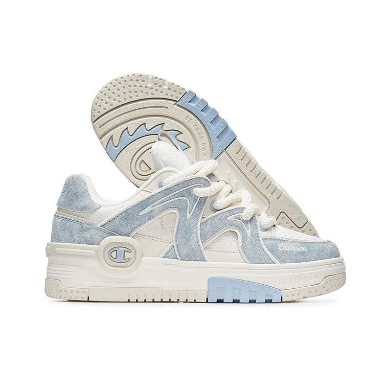 Champion Cloud Touch Shoes Balance Low Top Skateboard Shoes Women's Milk White/Peak Blue-1