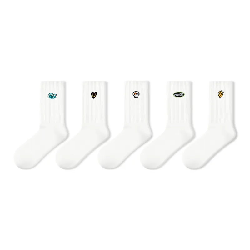 Primeet Mid Calf Socks Unisex 5 Pack Wave Arrival-0