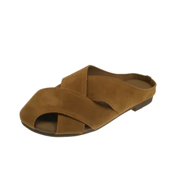 CZRSK Cut Out Woven Odor Resistant Abrasion Resistant Slip Resistant Wrap toe Slippers Women's