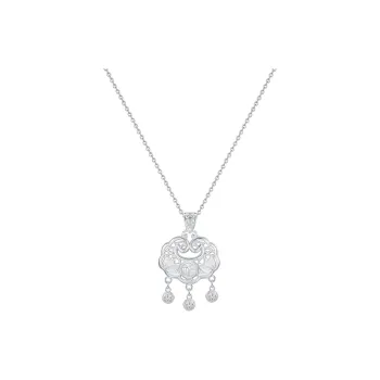 Heart Grass 999 Fine Silver Necklaces Women's