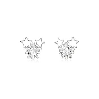 GUDS GAVE S999 Fine Silver Stud Earrings Women's