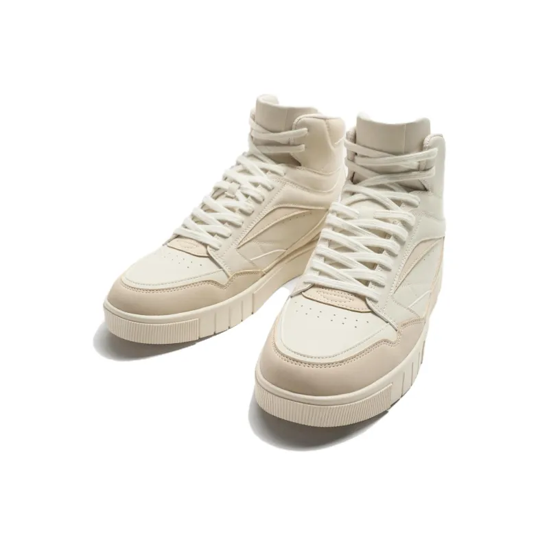 ZARA High Top Skateboard Shoes Men's Ecru-1