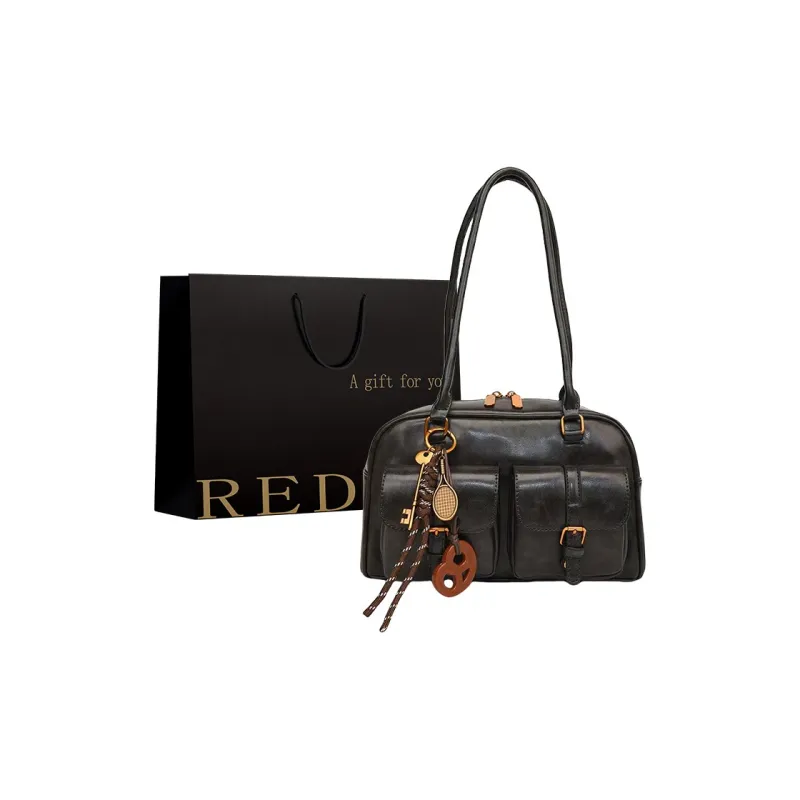 REDOO PU Shoulder Bag Women's Brown/Coffee/Black-12