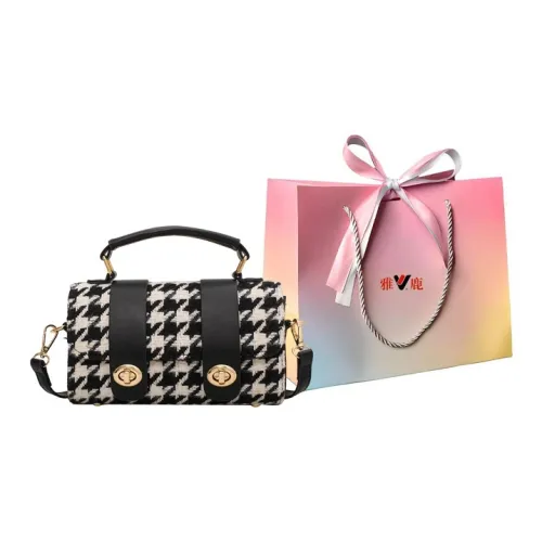 Yalu Woolen Shoulder Bags Handbags Women's Black/Coffee