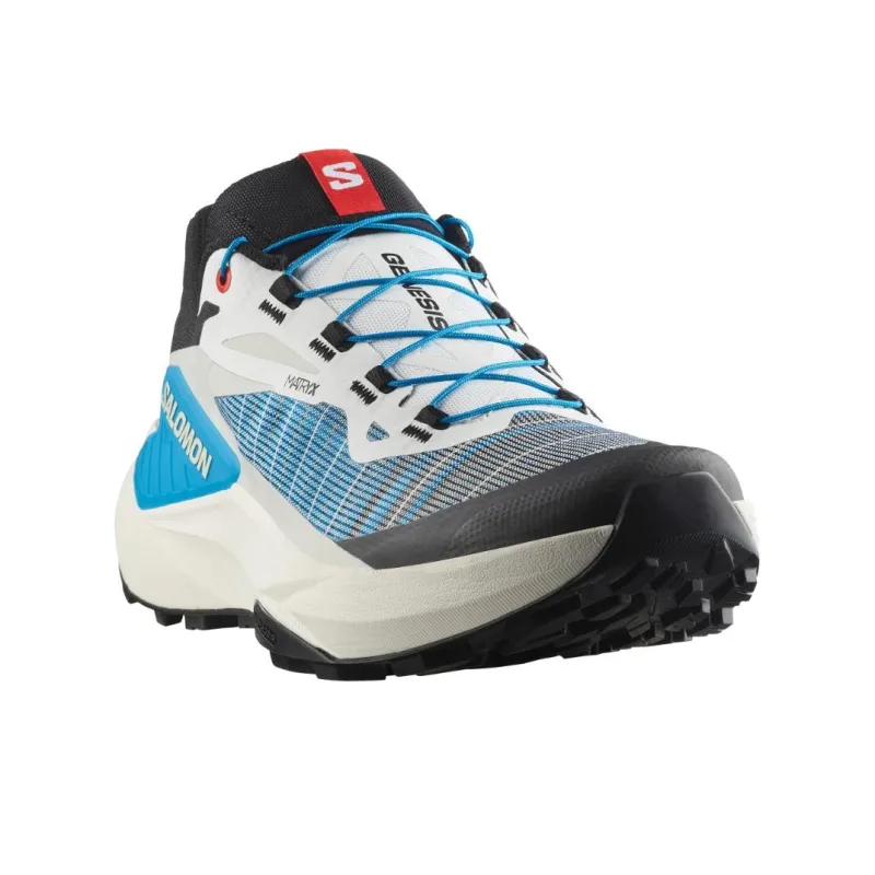 SALOMON GENESIS Anti Slip Wear Resistant Low Top Hiking Shoes Men's White Blue-2