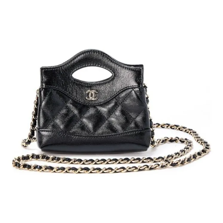 CHANEL Bright Lambskin Handbag, Shoulder Bag, Crossbody Bag Extra Mini Women's Black-0