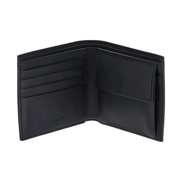 Alexander McQueen Imitation Crocodile Pattern Genuine Leather Card Holder Men's Black-4