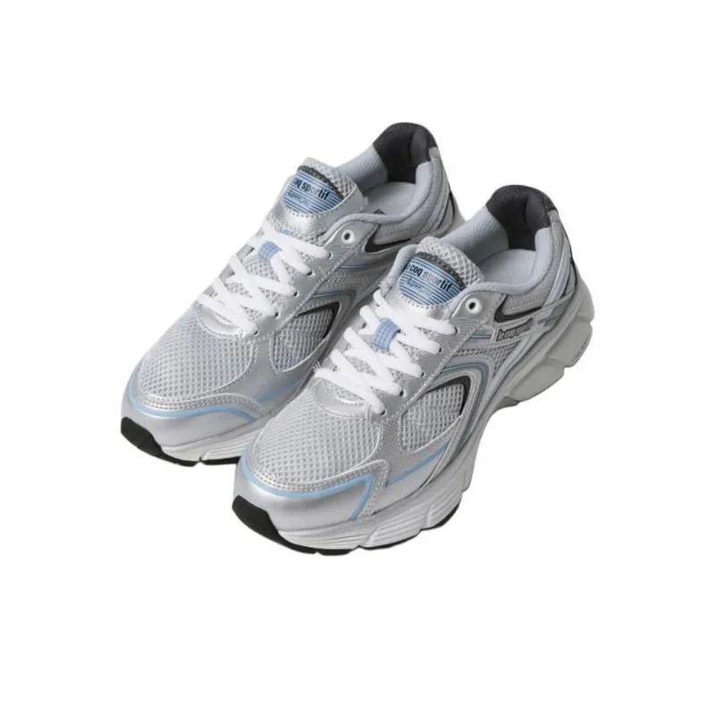 Le Coq Sportif L2K Anti Slip Wear Resistant Low Top Casual Running Shoes Unisex Silver Gray-1