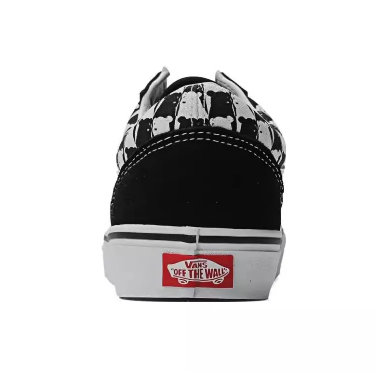 Vans Old Skool Anti Slip Wear Resistant Low Top Skateboard Shoes Unisex Black White-2