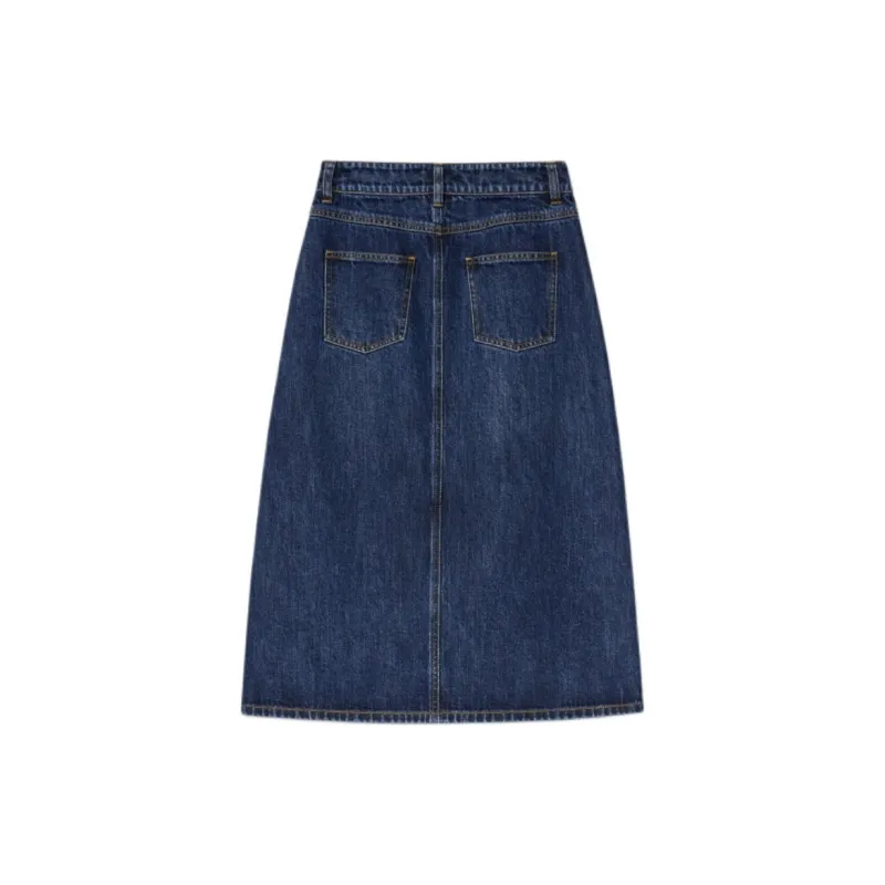 PSALTER Denim Long Skirt Women's Dark Blue-1