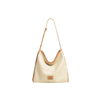 Miao Di Synthetic Leather Shoulder Bag, Crossbody Bag Regular Women's Vanilla Almond White