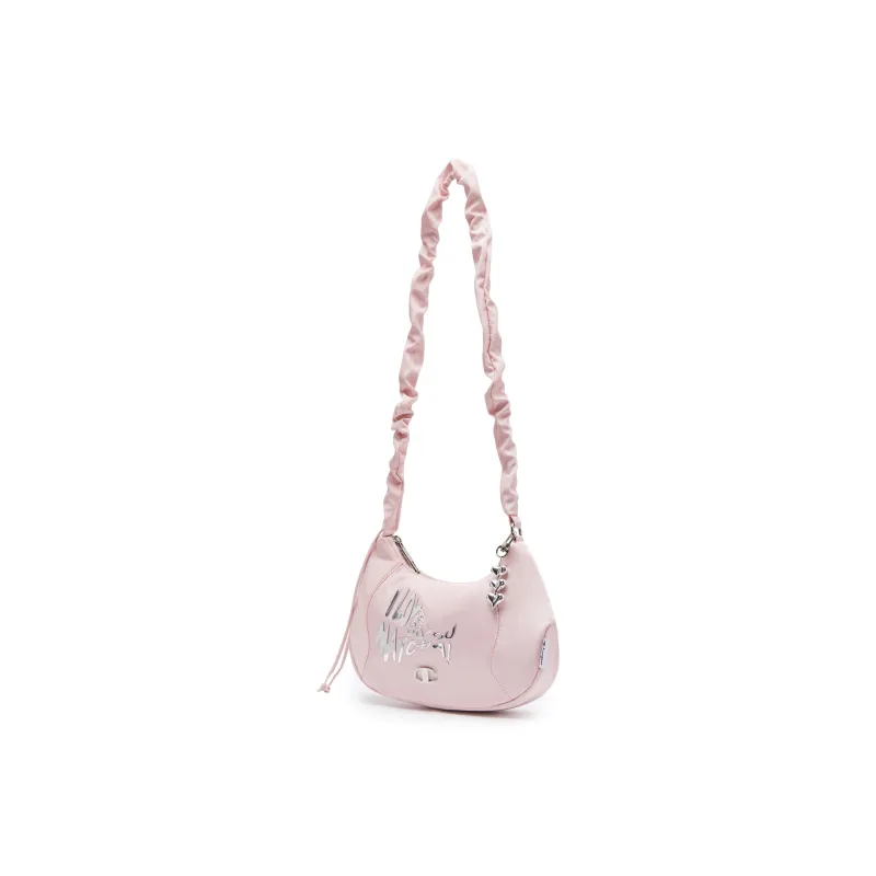 Champion Fabric Shoulder Bag Medium Size Unisex Light Blue Denim/Washed Pink-6