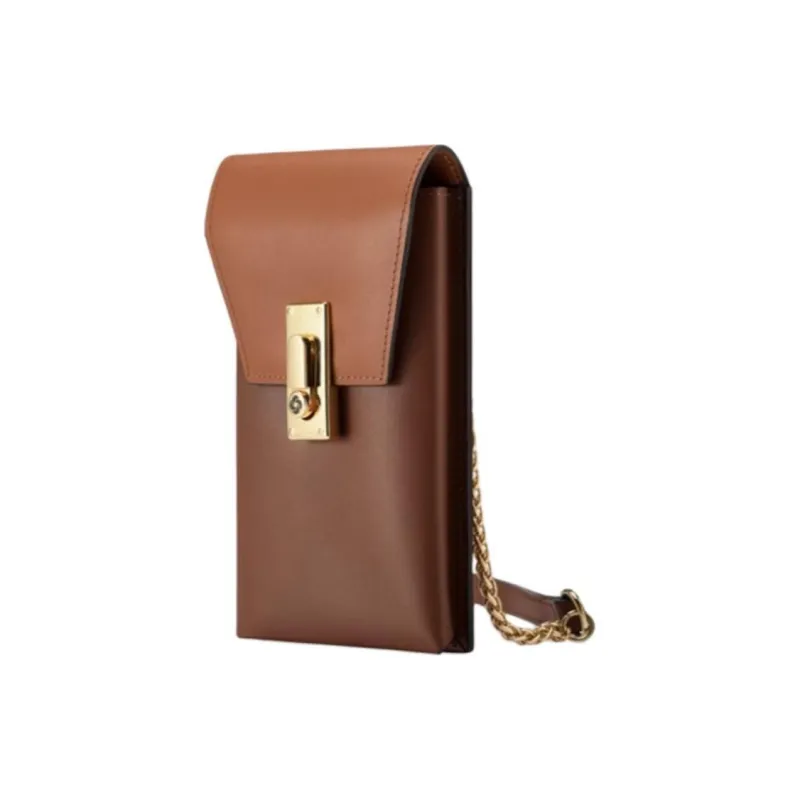 SAMSONITE Cow Leather Cell Phone Pouch Women's Brown-1